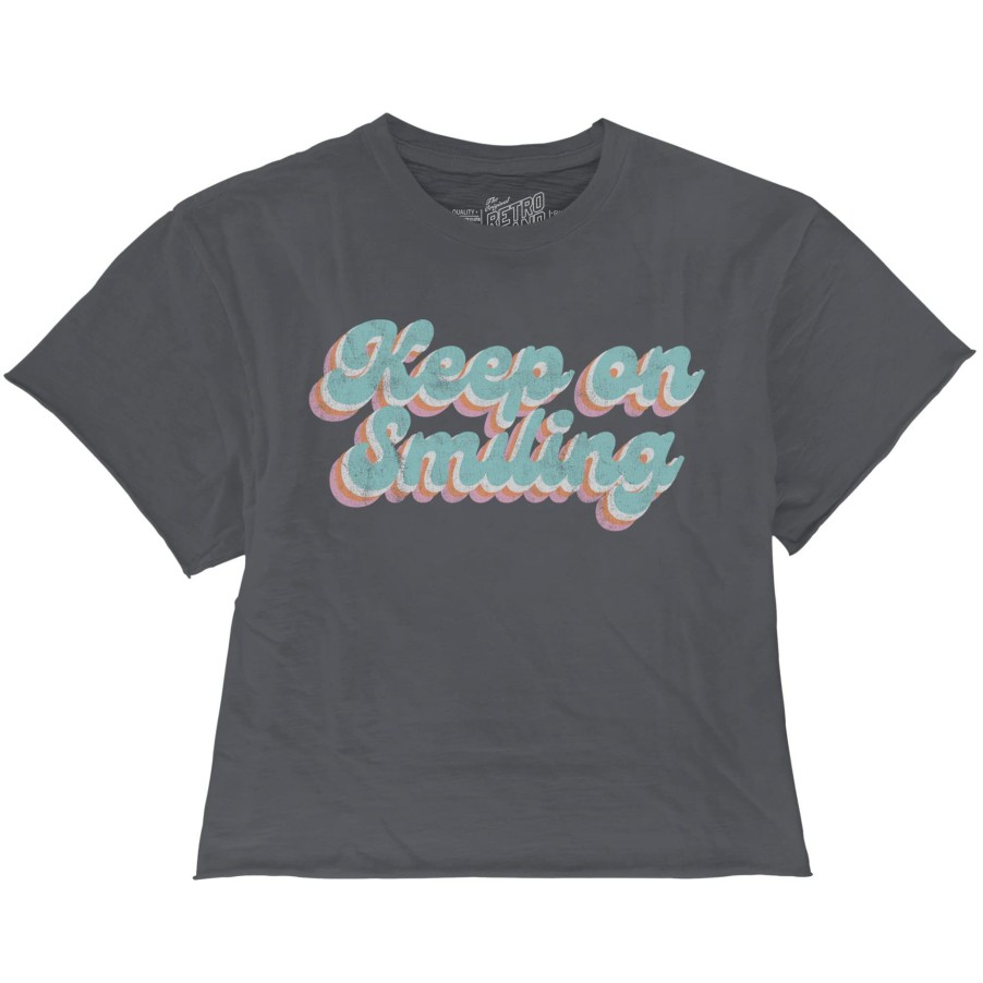 Clothing * | Cheap Slightly Cropped Keep On Smiling Crew Neck Tee (Big Kids)