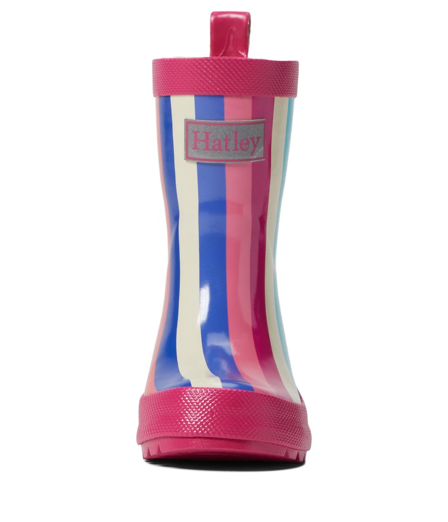 Shoes * | Best Quality Rainbow Stripes Shiny Rain Boots (Toddler/Little Kid/Big Kid)